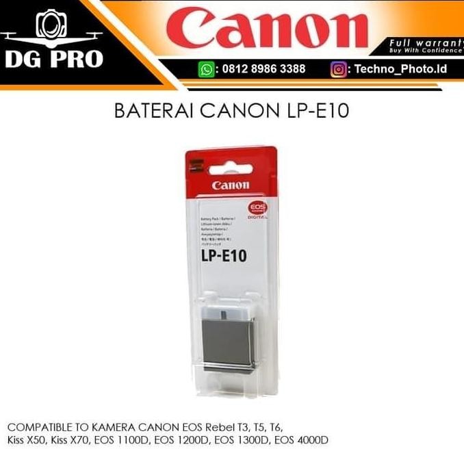 TERLARIS - BATERAI CANON LP-E10 - BATTERY KAMERA CANON EOS 1300D,EOS 4000D,1200D