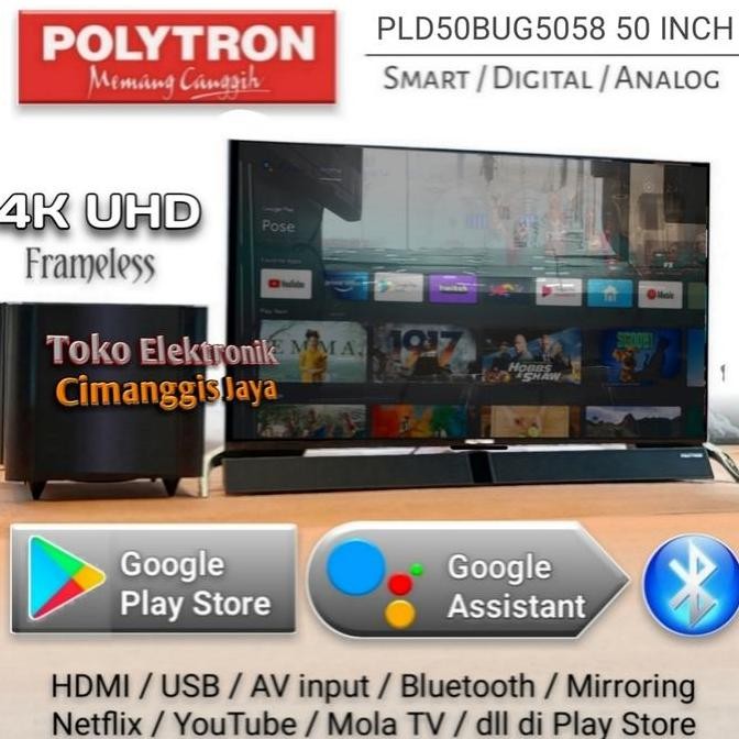 TERBARU - Smart tv led Polytron 50 inch android