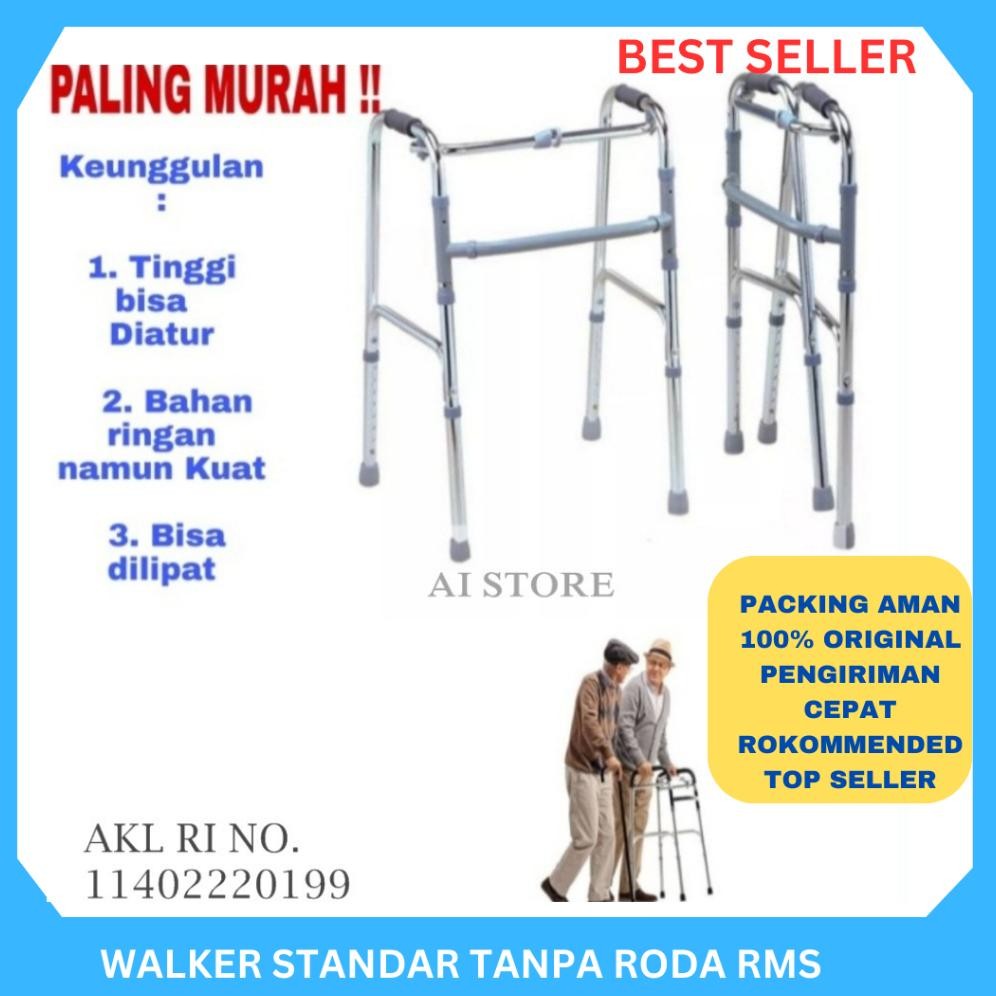 Quality Tongkat Jalan Walker Standard Tanpa Roda Alat Bantu Jalan Orangtua Lansia/Walker Tanpa Roda 