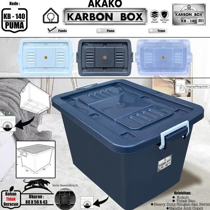 

Terlaris Container Box Akako Hongta Seri Puma Khusus Warna Hitam Kb-140 135 L