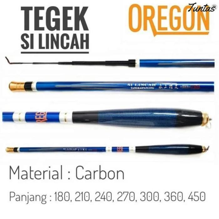 Promo Pancing Tegek Oregon Silincah Tegek Ruas Pendek Bahan Carbon Action Kaku Panjang 180 210 240 3