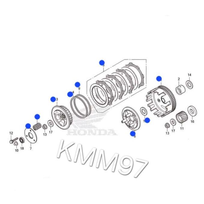 PAKET Rubahan Slipper Clutch CBR 150R K45R - Supra GTR SONIC CB 150R LED CB 150X 22100K45NL1 ASLI OR