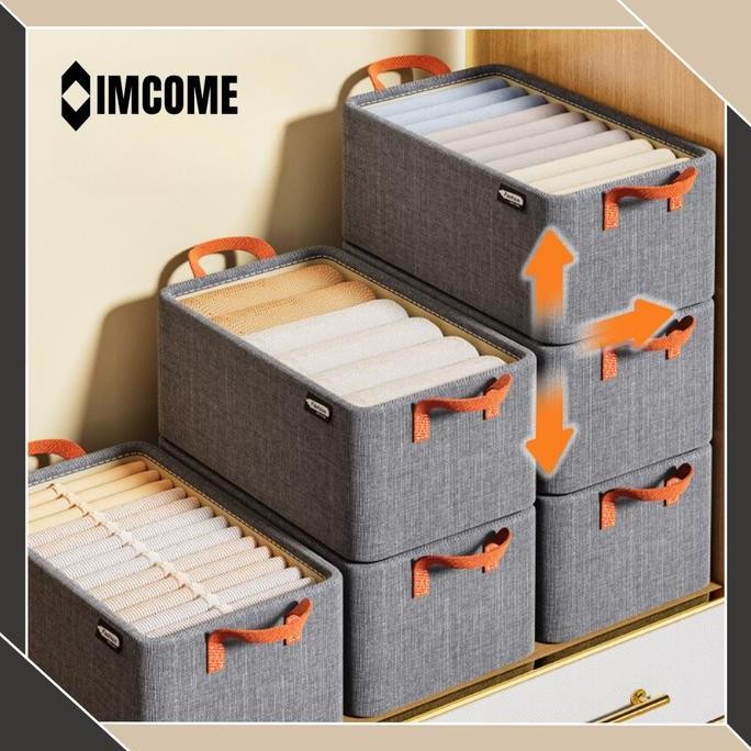 

Terlaris Imcome Storage Box Lipat Kotak Penyimpanan Baju Pakaian Celana Lemari Penyimpanan Serbaguna Brown P244
