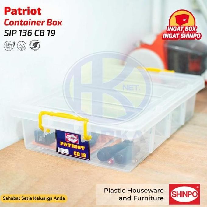 

Terlaris Patriot Container Box 19 Liter | Boks Sekat 4, Shinpo - Cb 19 Sip 136