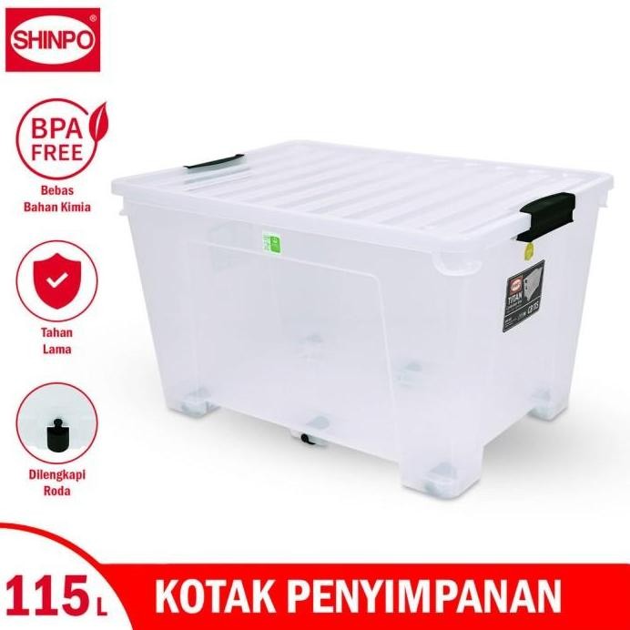 

Terlaris Box Container Shinpo Cb 115 Liter Roda Bening Transparan Kotak Penyimpanan Kontainer Plastik Tebal