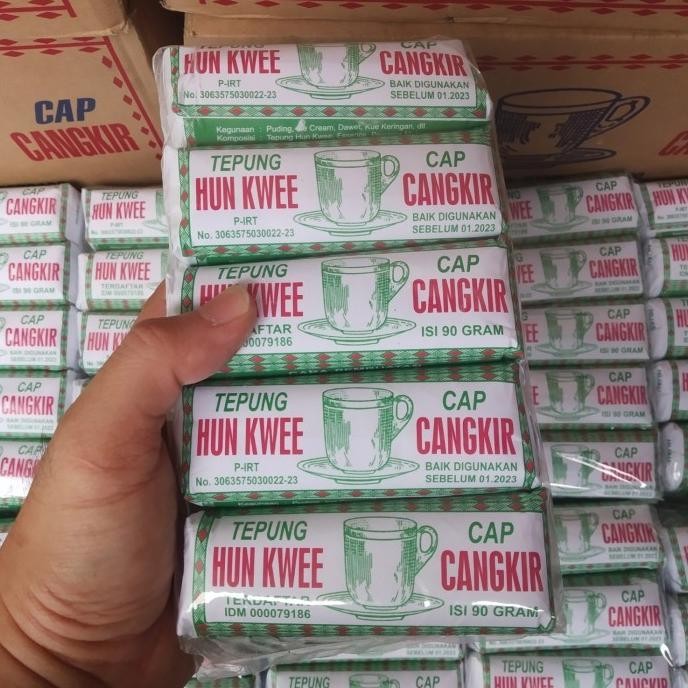 

(Expert) Tepung Hunkwee warna HIJAU Cap Cangkir 10 pak x 90 gram