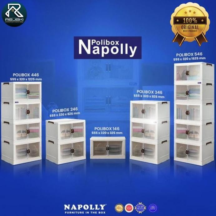 

Terlaris Lemari / Rak / Box Plastik 1 - 5 Susun Serbaguna Napolly Polibox