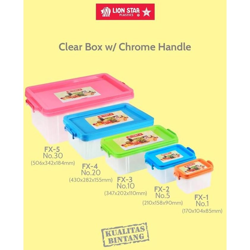 

Terlaris Fx-3 Clear Box No. 10 W Chrome Handle Kotak Serbaguna Lion Star