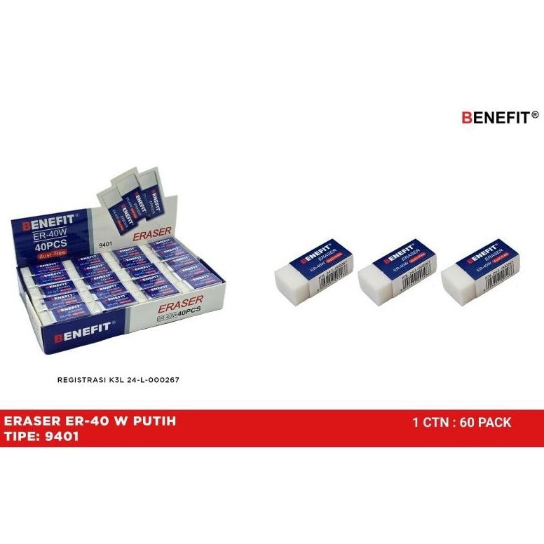 

Penghapus Benefit Kecil Hitam/Putih ( 1pak/40pcs )