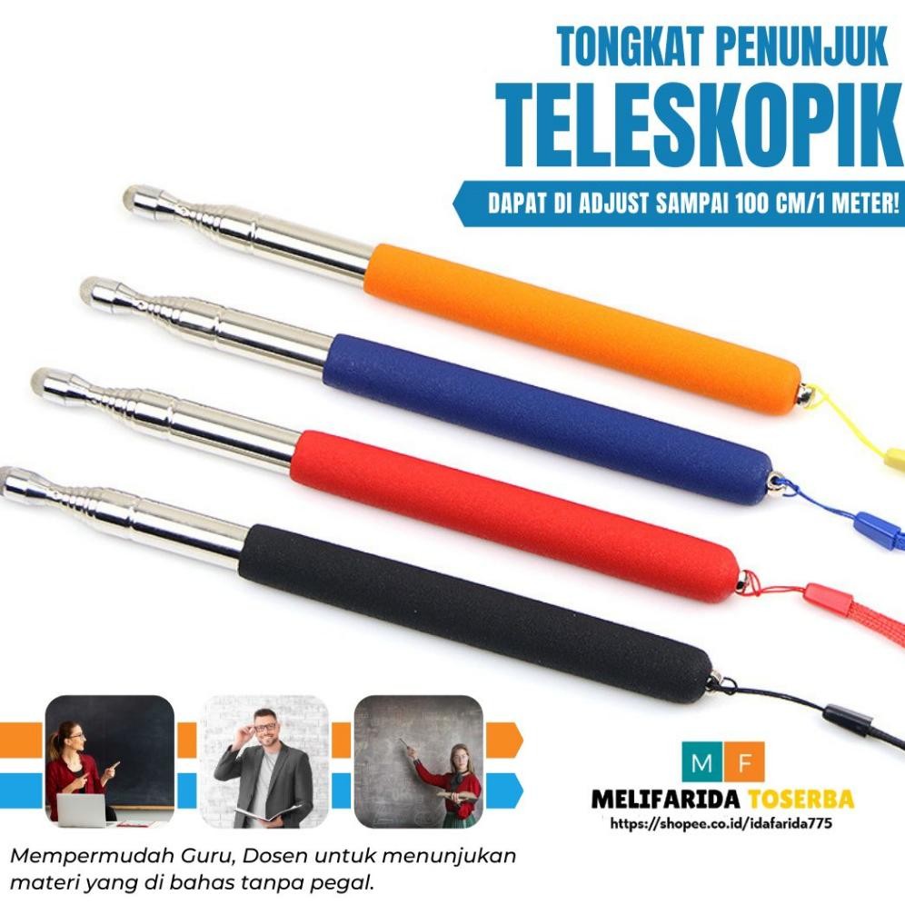 

Tongkat Penunjuk Pointer Papan Tulis Teleskopik Stainless Steel Guru