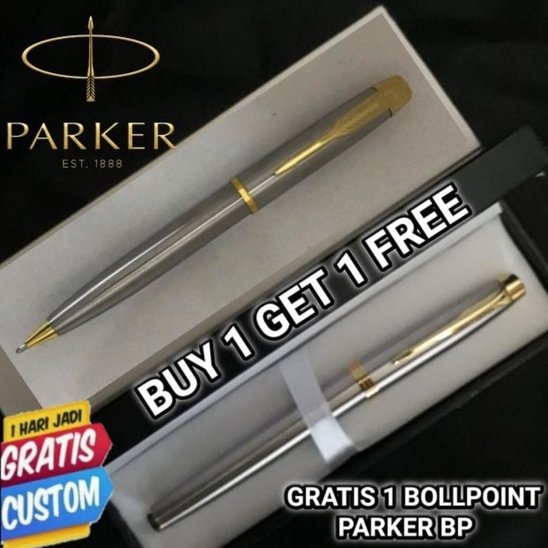 

Bollpoint Mewah Parker Buy 1 Get 1 Free Pen RB & BP Gold Clip Gratis Box Exlusive Dan Gratis Grafir Nama//Satu Box 2 Bollpoint Cocok Untuk Hampers
