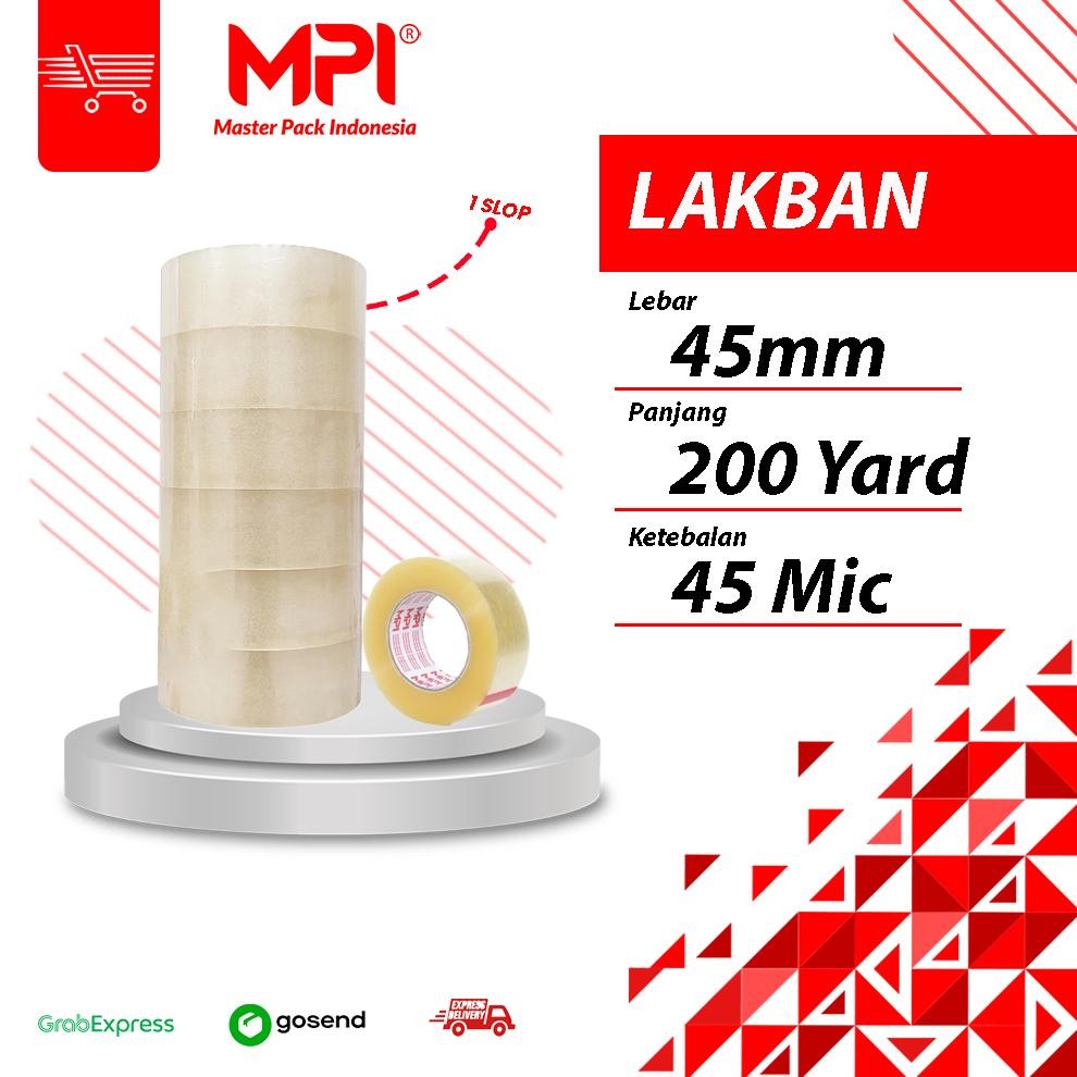 

1 SLOP [ 6 PCS ] LAKBAN BENING - LAKBAN COKAT 45MM X 200 YARD MASTER PACK INDONESIA AST