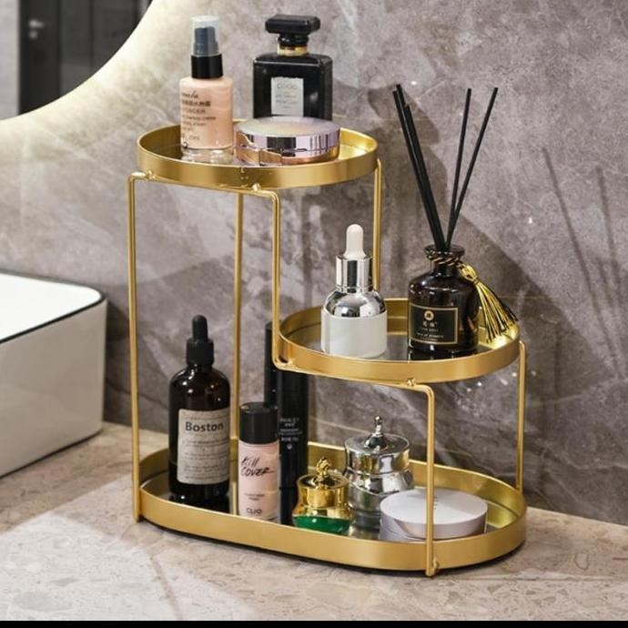 

Terlaris Tier Gold Tray Storage Nordic / Tray Gold Cosmetic Storage Layer