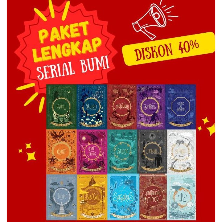 

Tere Liye - Paket 15 Buku SERIAL BUMI s/d Buku ILY PT