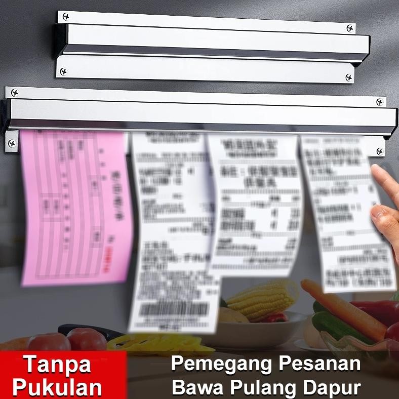 

Bill Holder/ Bill Holder Restaurant/Receipt Holder/ Capitan Nota Stainless 45x6cm/60x6cm/90x6cm/Penjepit Kertas Bon Bill AST