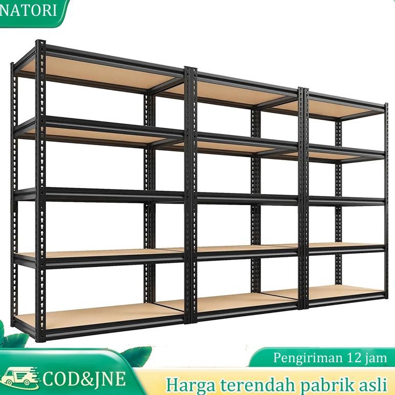 100% BesiRak Besi Siku 5/6 Susun Rak Gudang Rak Supermarket Rak Dapur Rak Besi Serbaguna Rak Aquariu