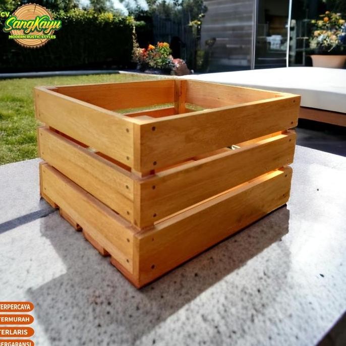 

Terlaris Wooden Crate 40X35X35 Peti Kayu Tempat Penyimpanan Kayu Storage Box