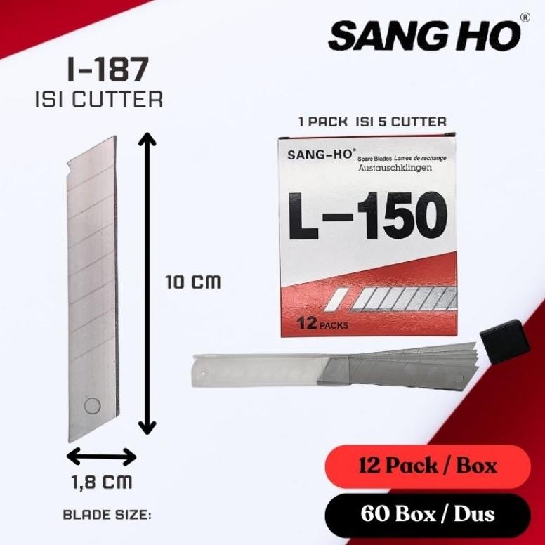 

GROSIR 1 BOX isi REFFIL CUTTER BESAR L - 150 sang ho ( 12 pak kecil ) AST