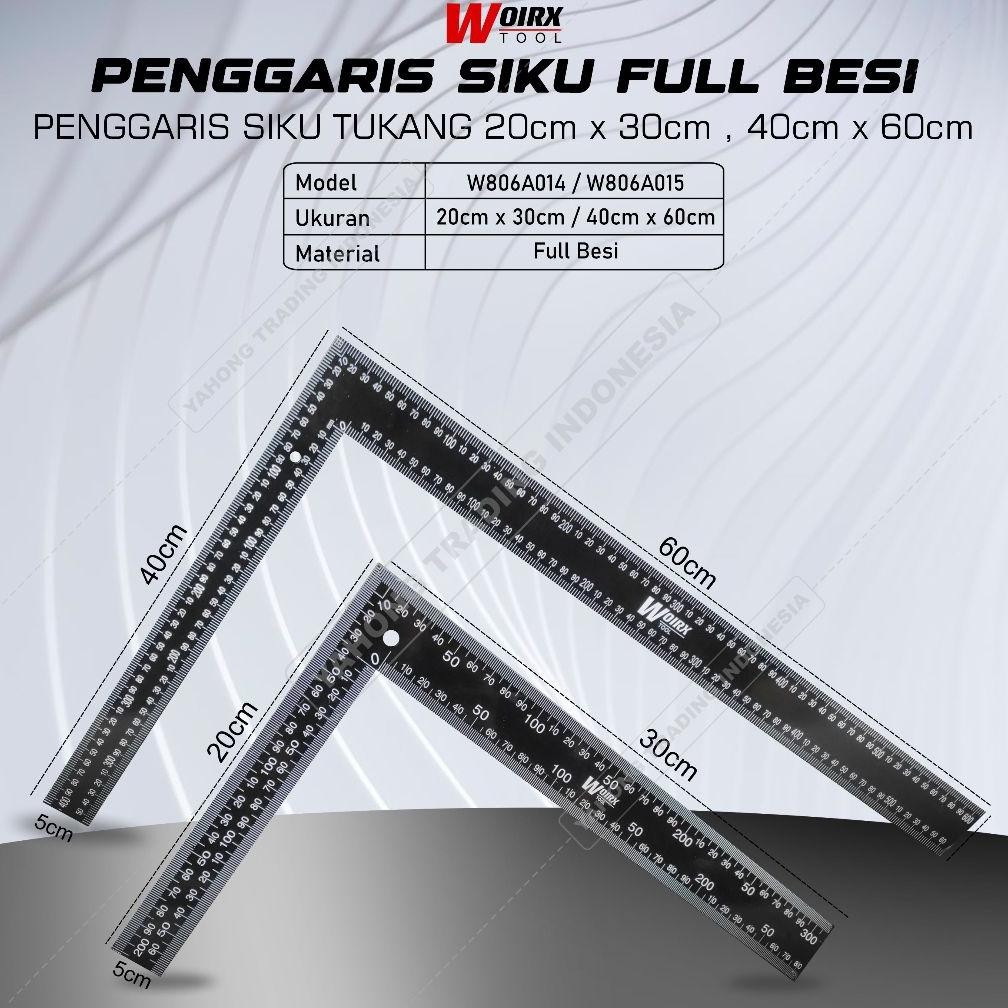 

Penggaris Siku Meter Siku Tukang Full Besi 20x30cm 40x60cm WOIRX TOOL AST