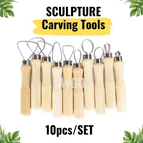 

10pcs Sculpture Carving Tools Pottery Clay / Wax Soap Trimming Big Loop Tools Set Ceramic & Pottery Tools AST
