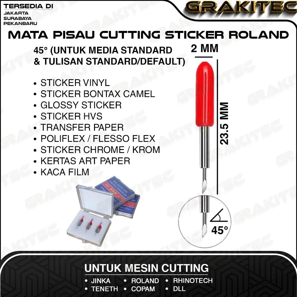 

3 pcs Blade / Jarum / Mata Pisau Import Mesin Cutting Sticker untuk Roland J*nka Teneth Rhinotec Redsail Copam Harizo GCC 30 / 45 / 60 derajat Grakitec AST