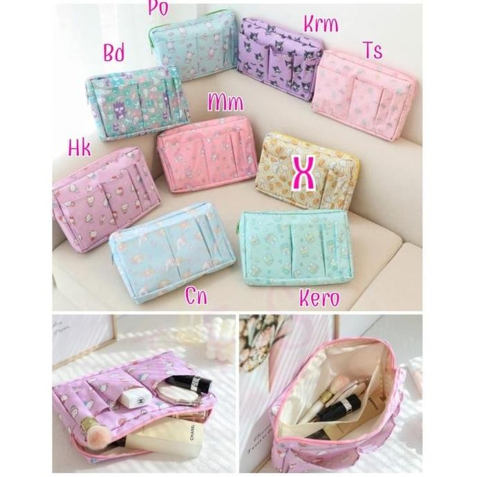 

Terlaris Pouch Organizer Multipurpose Kuromi Cinnamoroll Melody Kitty Twin Star