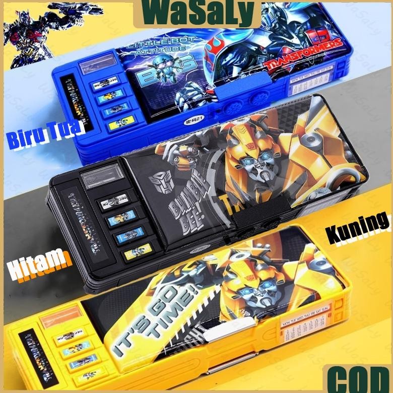 

Tempat Pensil Magnet Sandi Kotak Pensil Anak Kode Sandi Kombinasi Tombol Multifungsi Tempat Pensil Dua Sisi Tahan Air Dengan Rautan Transformer Password Pencil Case AST