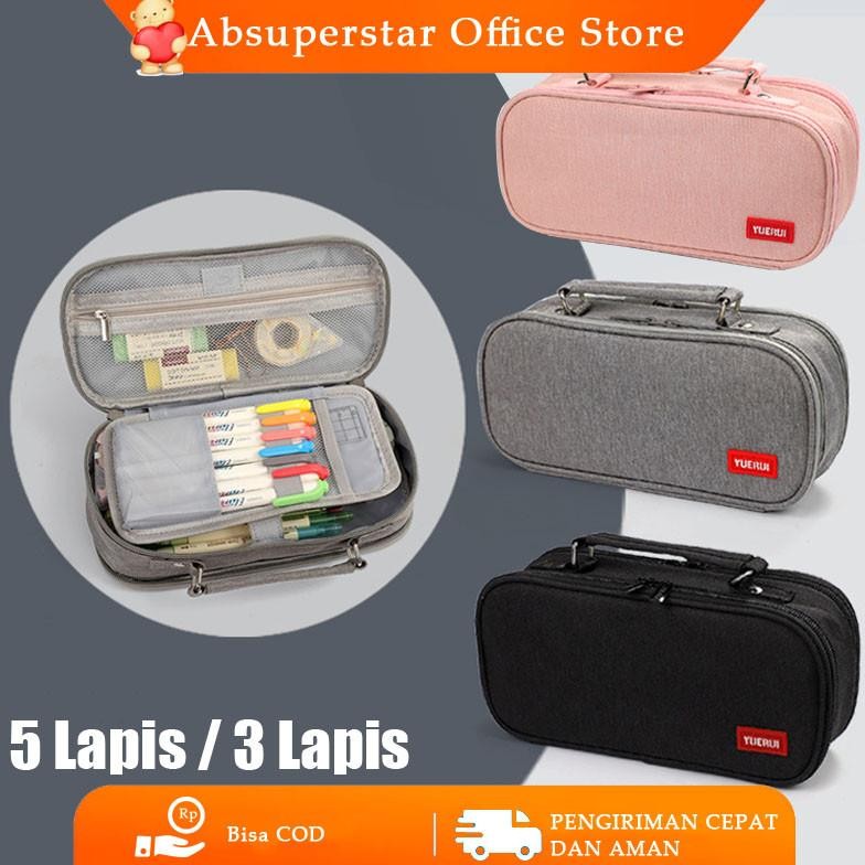 

Tas Pensil Berkapasitas Besar Siswa Sekolah Dasar Dan Menengah Penyimpanan Kotak Alat Tulis Multifungsi Ritsleting Ganda Lima Lapis Tandai Tas Pensil AST