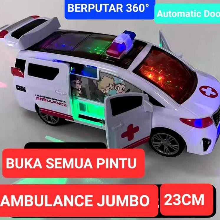 Mainan Mobil Ambulance Jumbo Bisa Buka Semua Pintu