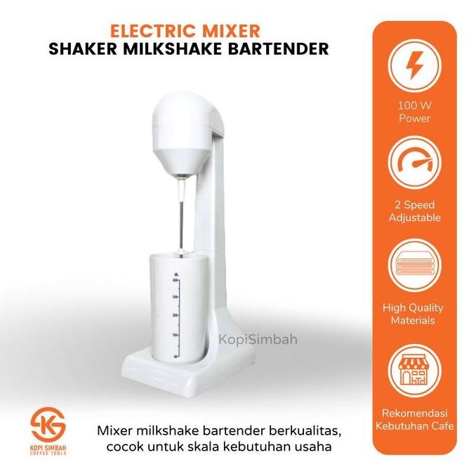 ELECTRIC BARTENDER SHAKER STAINLESS STEEL ALAT FROTHER PENGADUK MILK SHAKE FRAPPE DRINK MIXER ELEKTR