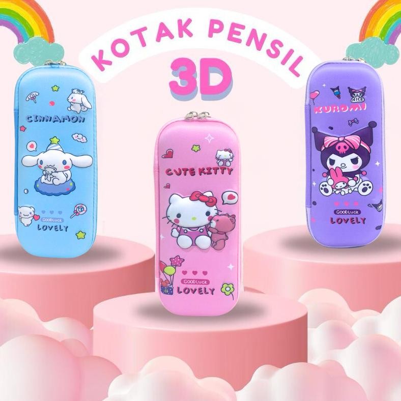 

Kotak Pensil Anak Karakter Gambar Timbul Emboss 3D Lucu Pencil Case Bahan EVA AST