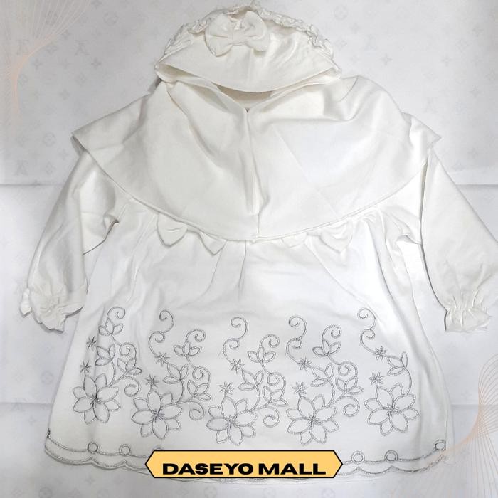 DRESS BABY MUSLIM PUTIH NEWBORN GAUN BAYI MUSLIM AQIQAH SELAPANAN BEST SELLER