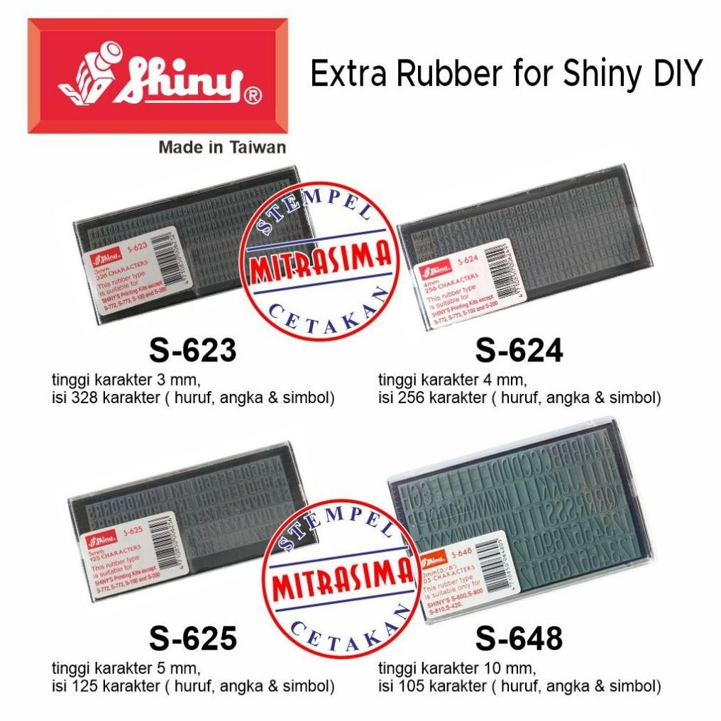 

Karet huruf dan angka tambahan untuk Stempel merk Shiny DIY tipe S 623 S 624 S 625 S 648 AST