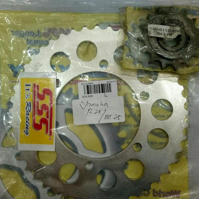 GEAR SSS DEPAN BELAKANG R25/MT25 520