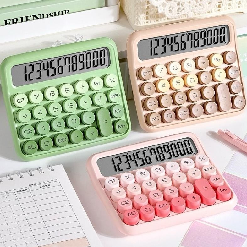

colorful mechanical calculator retro kalkulator timbul imut warna gradiasi AST