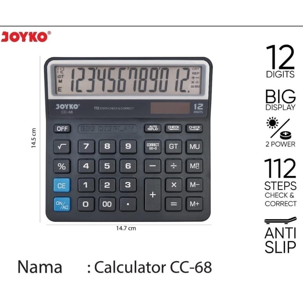 

KALKULATOR CHECK & CORRECT JOYKO CC-68 - Calculator Desktop 12Digit CC68 AST