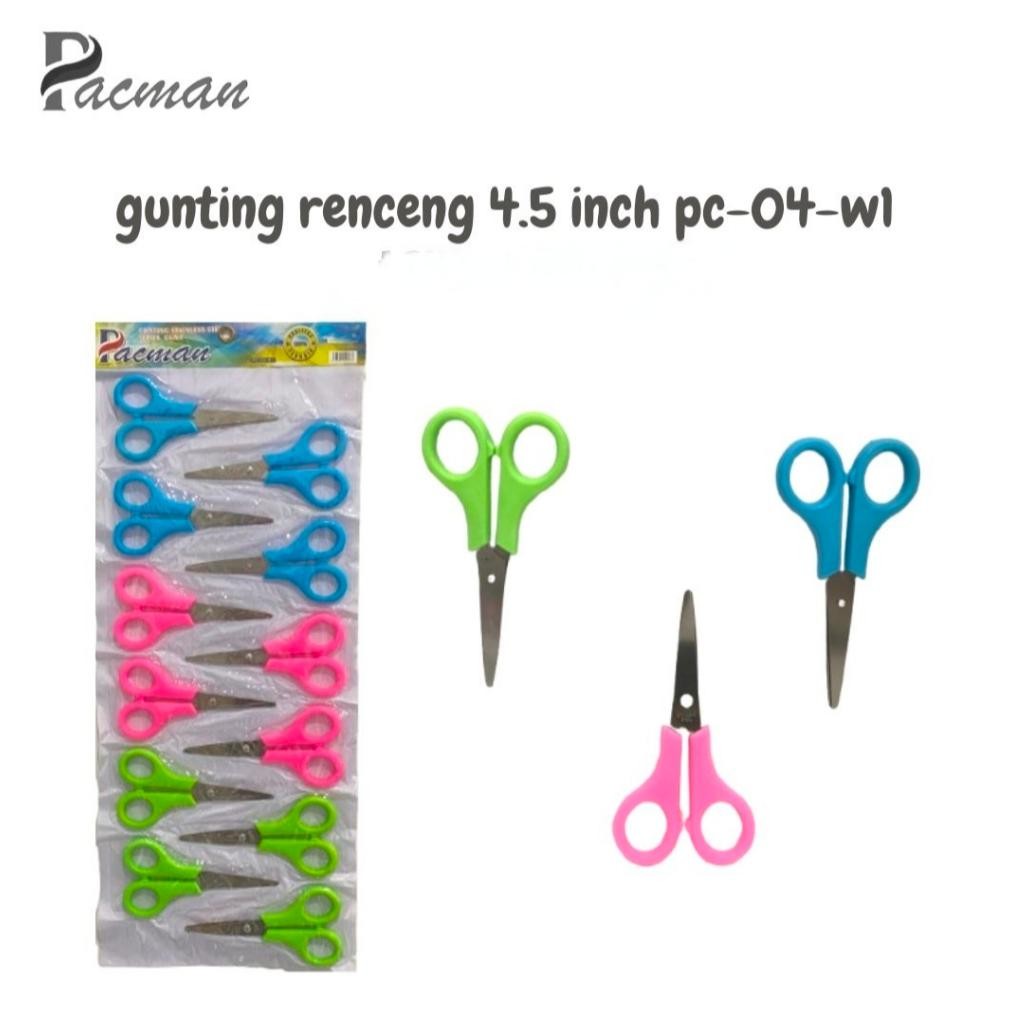 

Gunting Renteng isi 12 pcs Murah 4,5 inch Stainles Stell Pacman AST