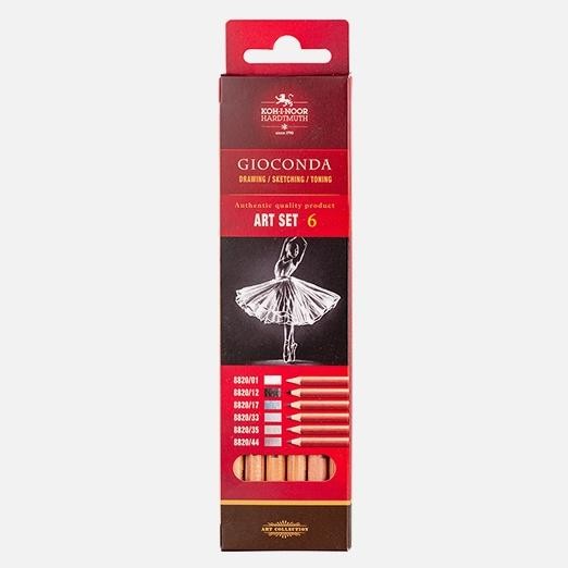 

KOH-I-NOOR Gioconda Soft Pastel Pencil Drawing Art Grey Set 6 AST
