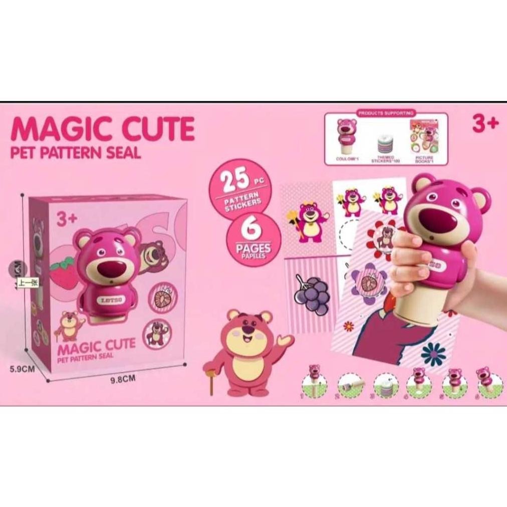 

[KIDSWORLD] Mainan stempel anak-anak baru, stempel ajaib, hadiah buku stiker kartun anak laki laki dan perempuan AST