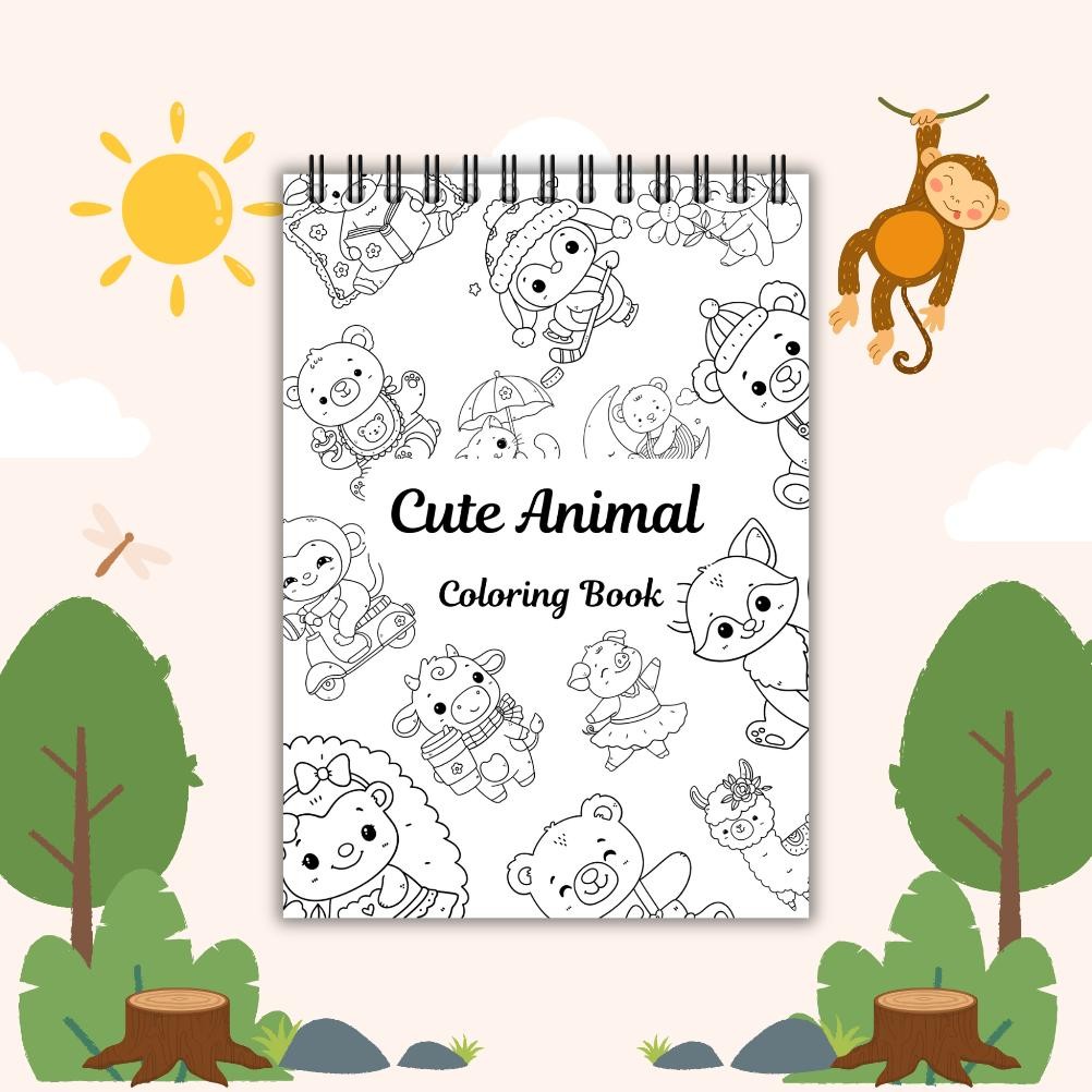 

Cute Animal Coloring Book for Adult and Teen Buku Mewarnai Anak AST