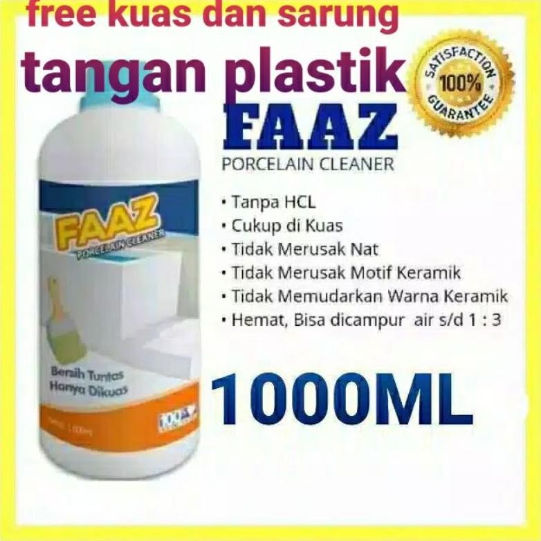 NEW FAAZ CLEANER 1000ML PEMBERSIH KERAK KERAMIK KAMAR MANDI TOILET CONTACT CLEANER PORCELAIN SIKAT S
