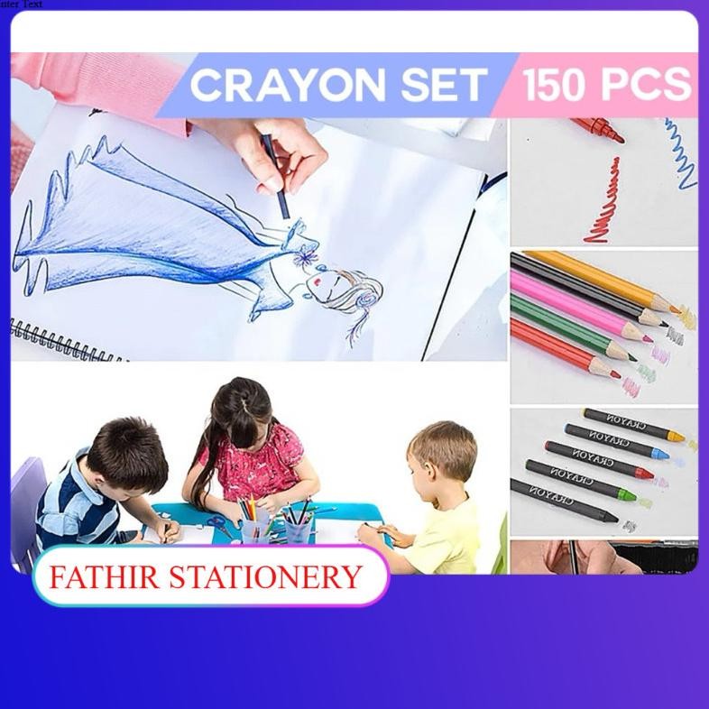 

Pensil Warna Crayon set isi 150 pcs Crayon Mewarnai (Alat Menggambar atau Mewarnai) AST