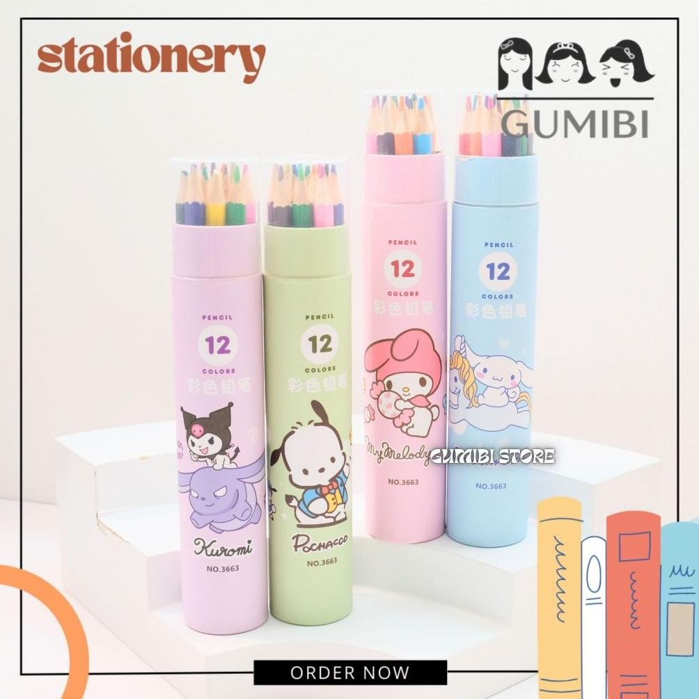 

PENSIL WARNA BOTOL TABUNG SANRIO PENCIL WARNA BOTOL SANRIO LUCU TERMURAH GUMIBI STORE AST