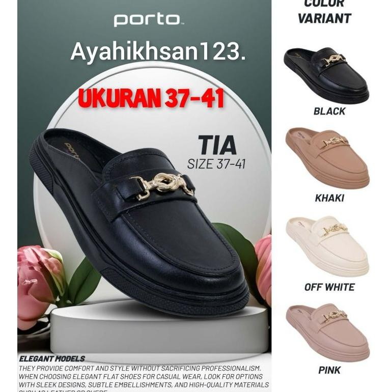 sandal sepatu karet slop wanita/perempuan porto TIA ukuran 37-41