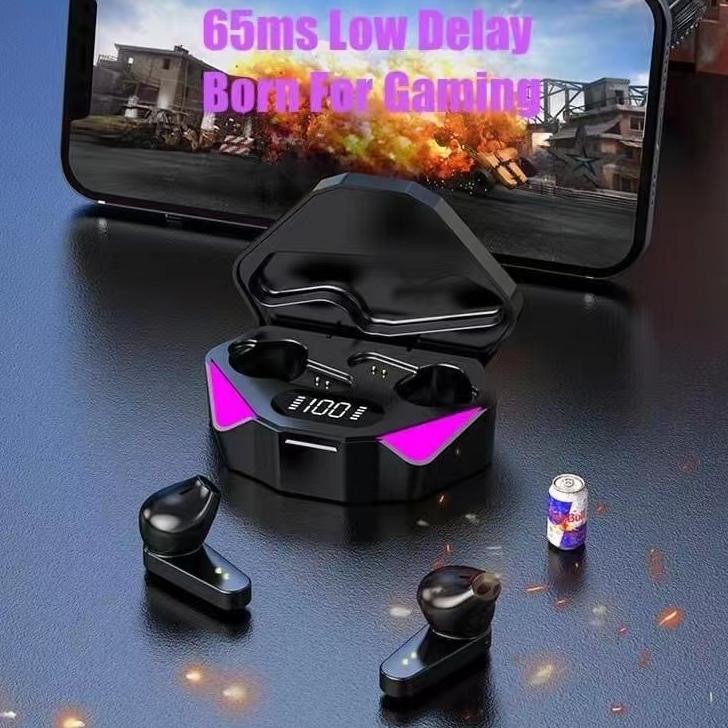 Terlaris Jovitech X15 Tws Gaming Earphone Bluetooth No Delay V5.3 Led Smart Display Touch Control Hi