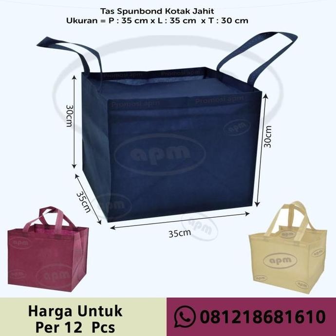

Tersedia Tas Spunbond Kotak Ukuran 35x35x30 (Tas Jahit)