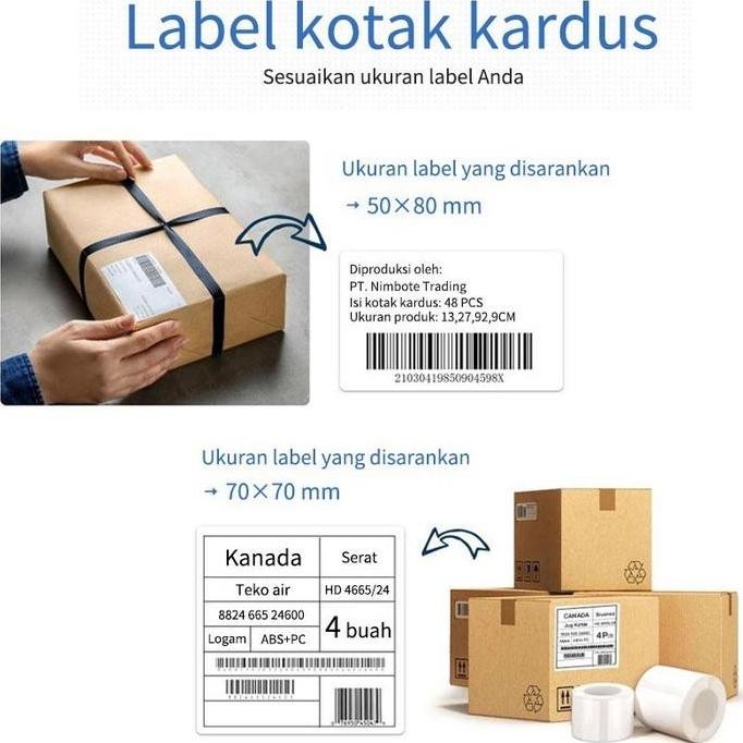 

Niimbot B21 B1 B203 B3S Label Putih Sticker Thermal Tahan Air Minyak New Stok