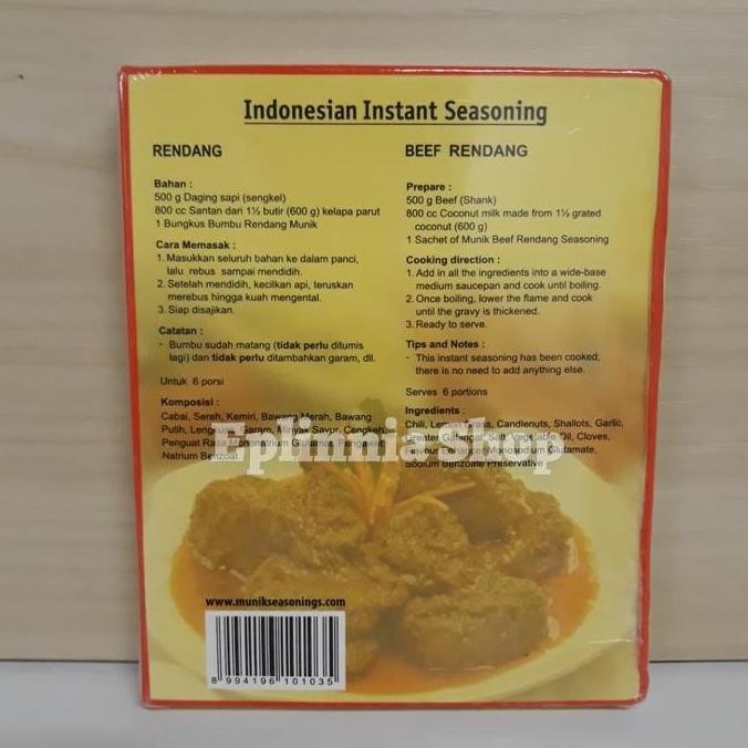 

Munik Bumbu Rendang 115 gr | Beef Rendang Seasoning 115 gr - Munik [terbaik]