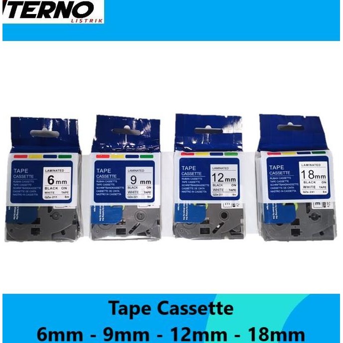 

Label Tape Cassette Compatible Tze-241 Brother 18Mm Black On White New Stok