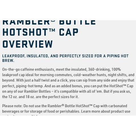 Yeti Rambler Bottle Hotshot Cap